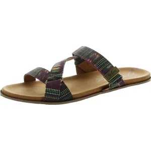 Nella Womens Adjustable Leather Slide Sandals