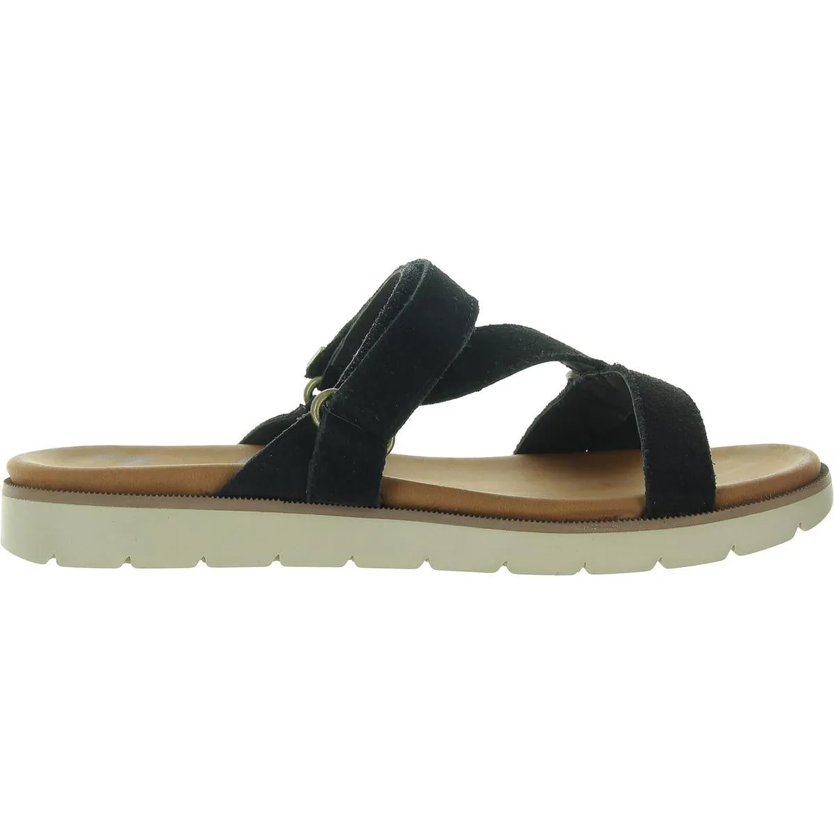 Nella Womens Adjustable Leather Slide Sandals