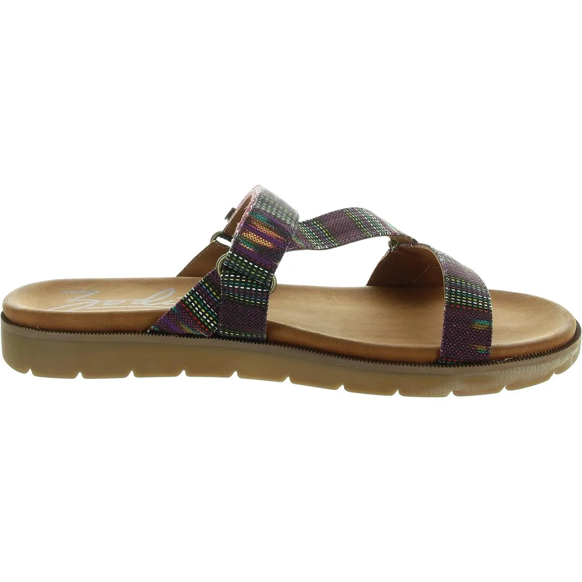 Nella Womens Adjustable Leather Slide Sandals