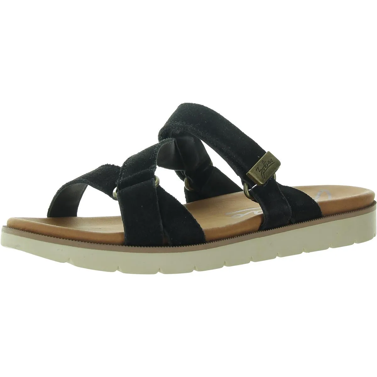 Nella Womens Adjustable Leather Slide Sandals