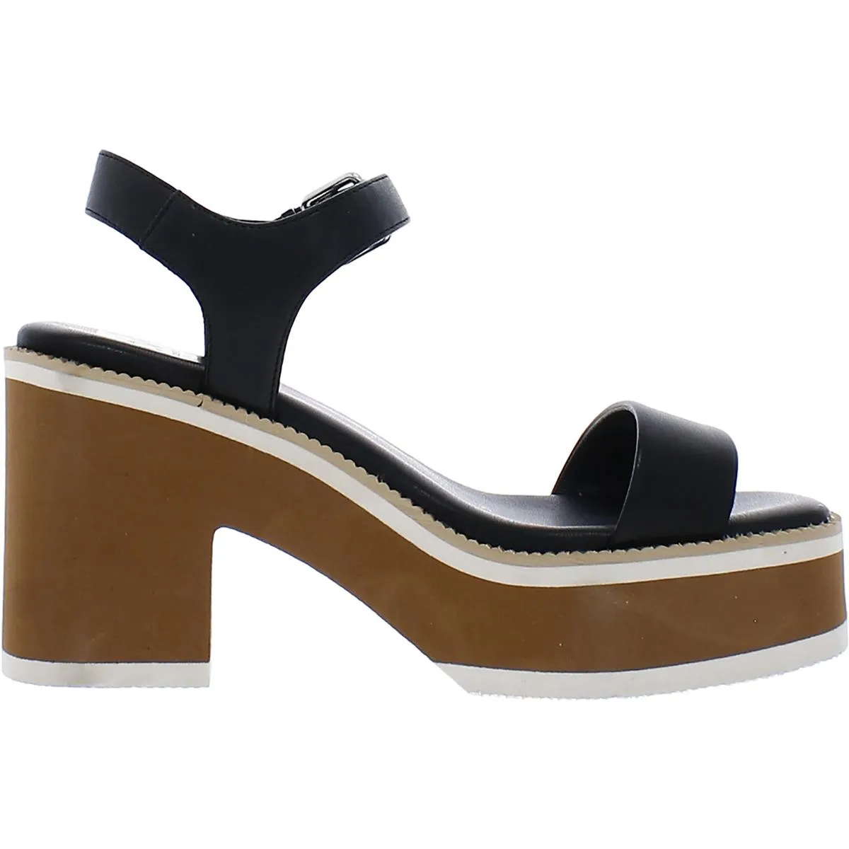 Nelson Womens Faux Leather Platform Slingback Sandals