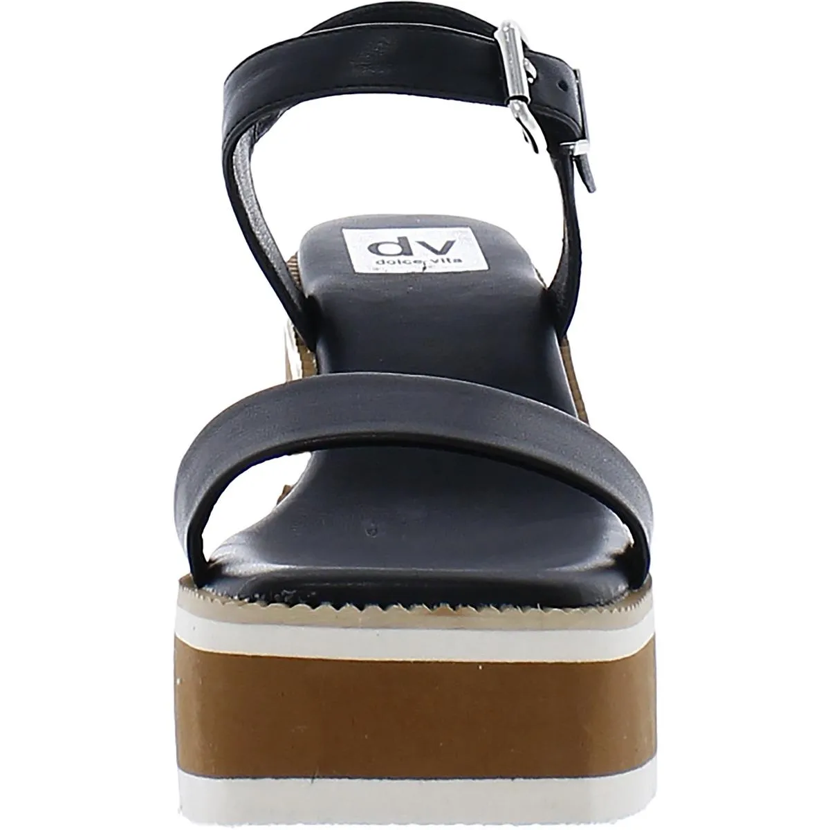 Nelson Womens Faux Leather Platform Slingback Sandals