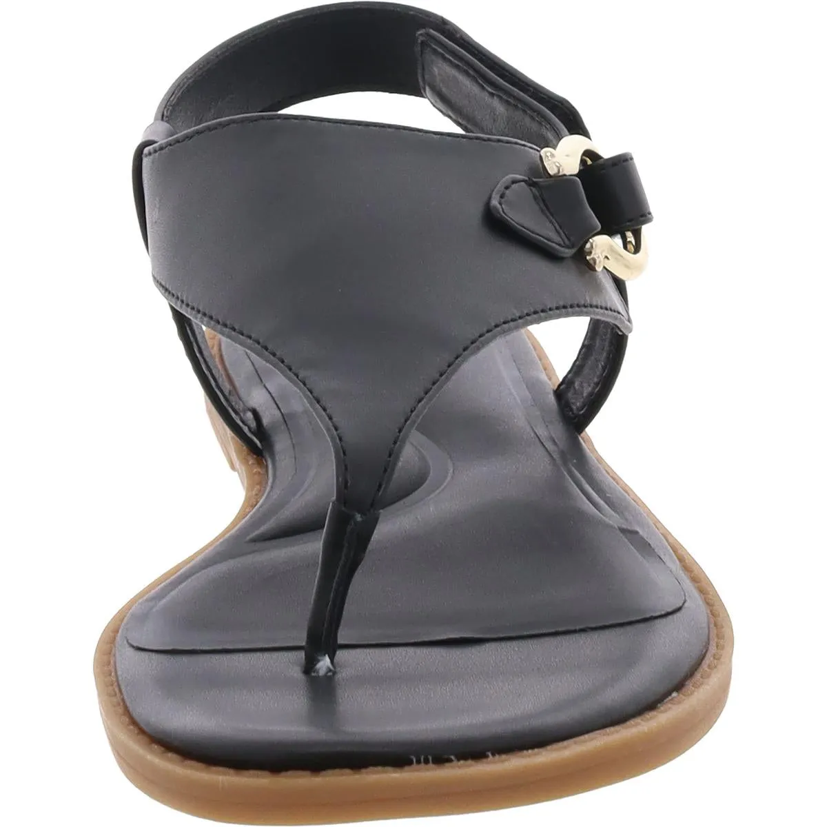 Nennie Womens Solid Man Made Thong Sandals