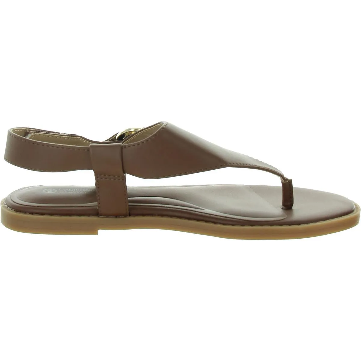 Nennie Womens Solid Man Made Thong Sandals