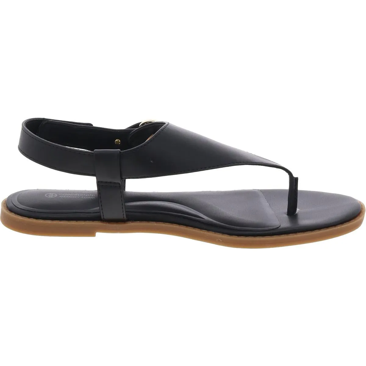 Nennie Womens Solid Man Made Thong Sandals