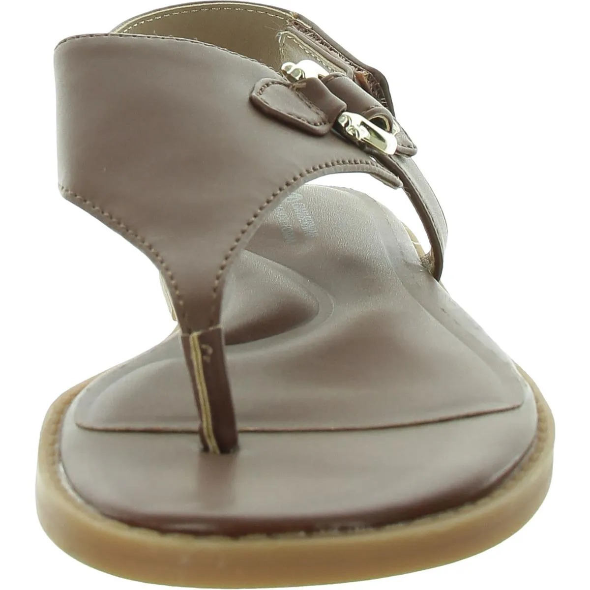 Nennie Womens Solid Man Made Thong Sandals
