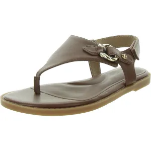 Nennie Womens Solid Man Made Thong Sandals