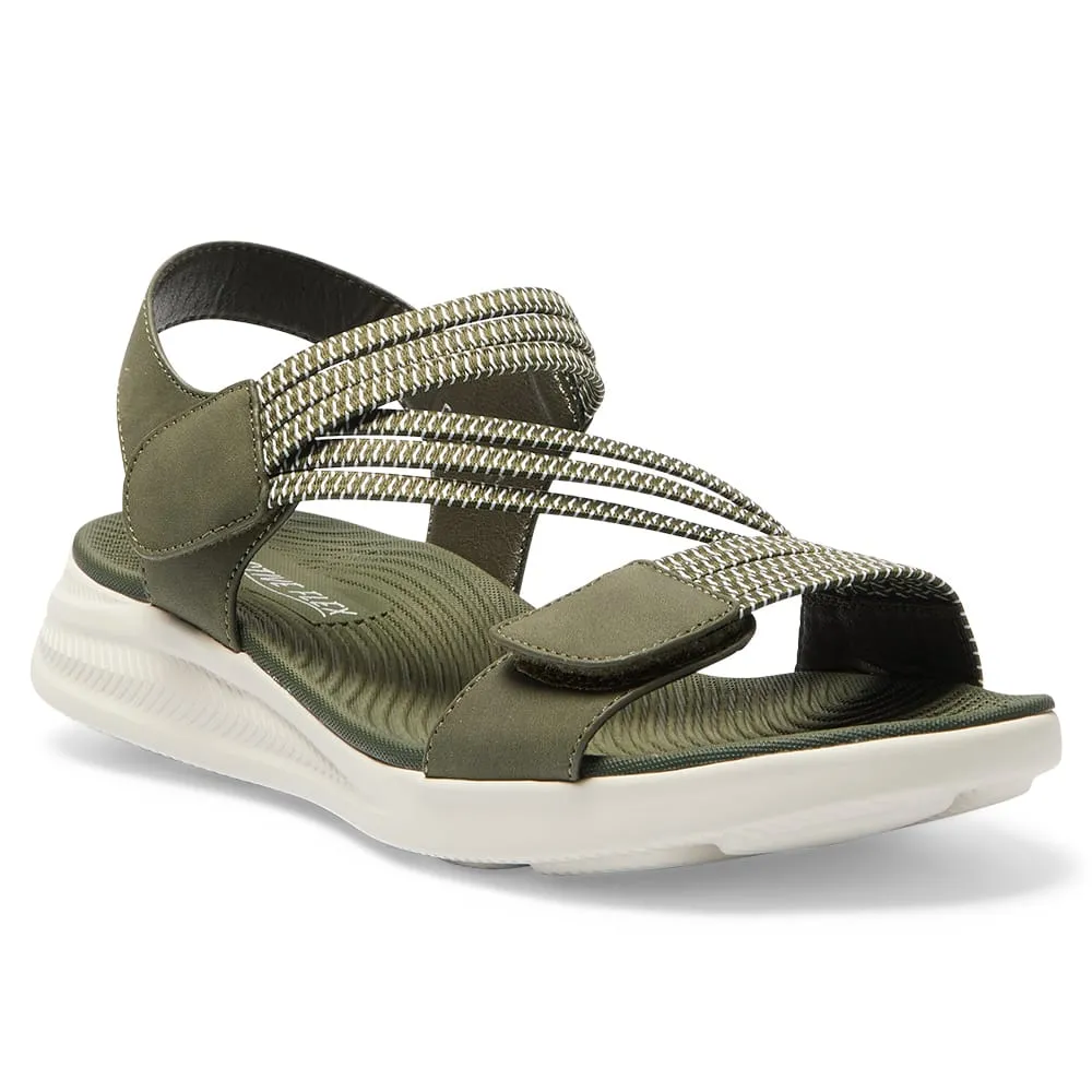 Neon Sandal in Khaki Multi
