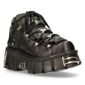 New Rock Black Gothic Ankle Boots-106-S1