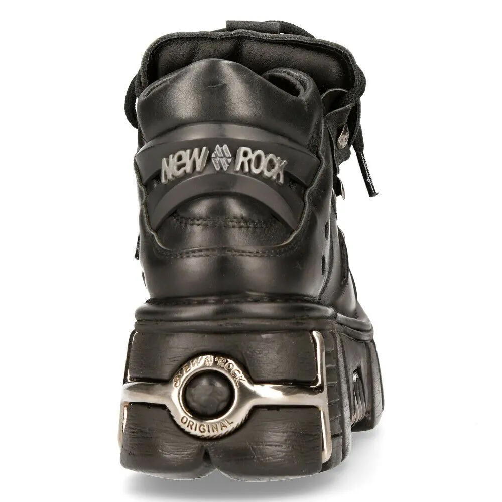 New Rock Black Gothic Ankle Boots-106-S1