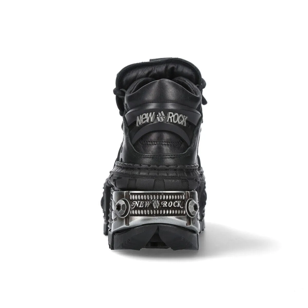 New Rock Leather Platform Ankle Boots-WALL106-S10
