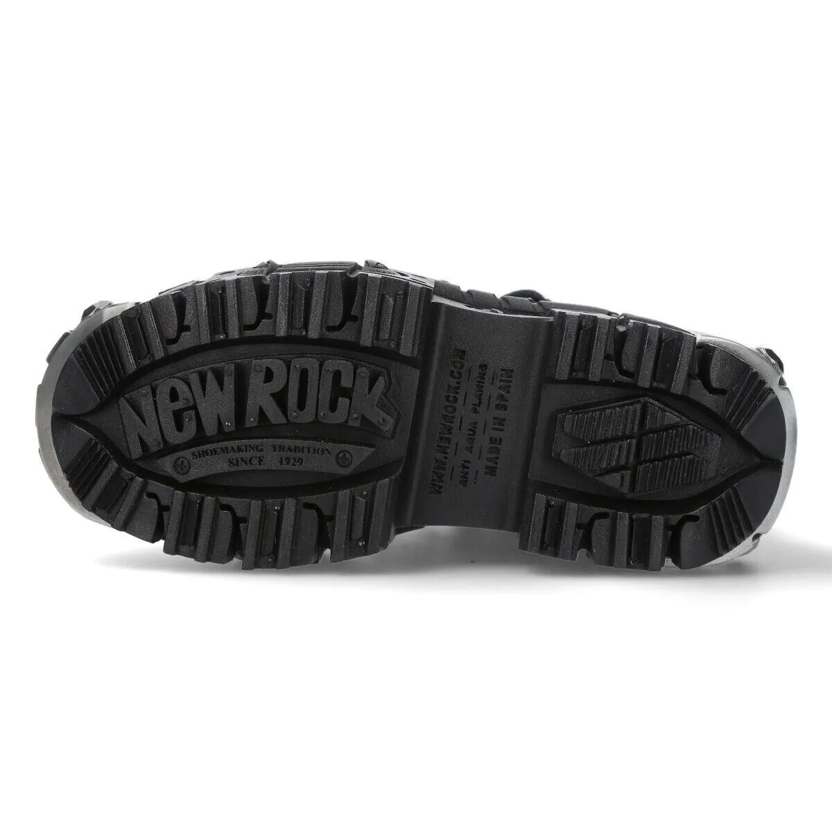 New Rock Leather Platform Ankle Boots-WALL106-S10