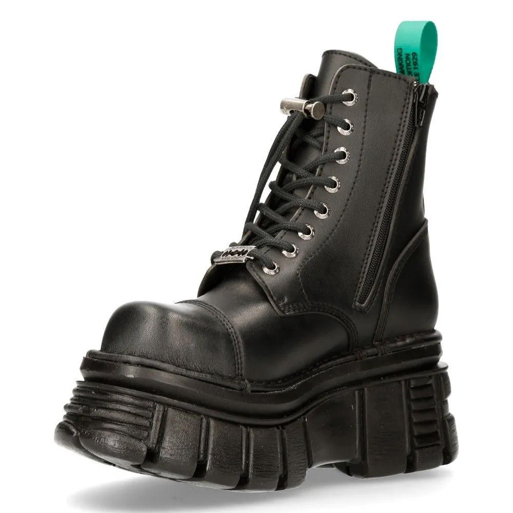 New Rock Vegan Leather Combat Platform Boots- TANKMILI083-VS2