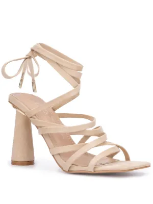 NIA Womens Faux Suede Square toe Strappy Sandals