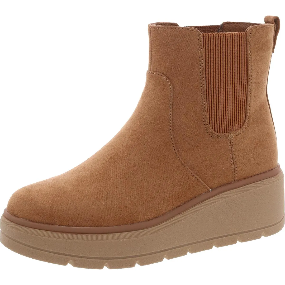Nice Max Up Womens Stretch Faux Suede Chelsea Boots