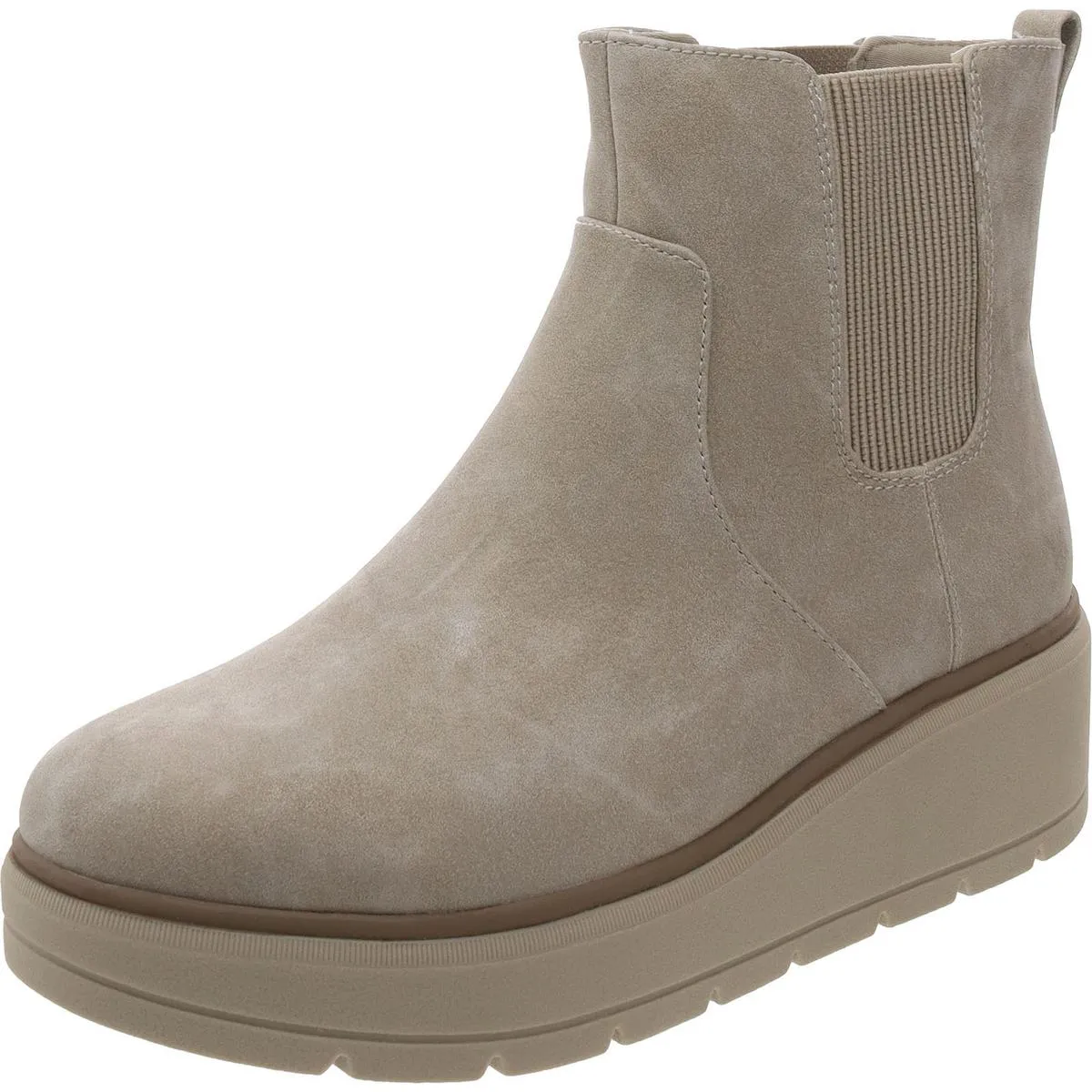 Nice Max Up Womens Stretch Faux Suede Chelsea Boots