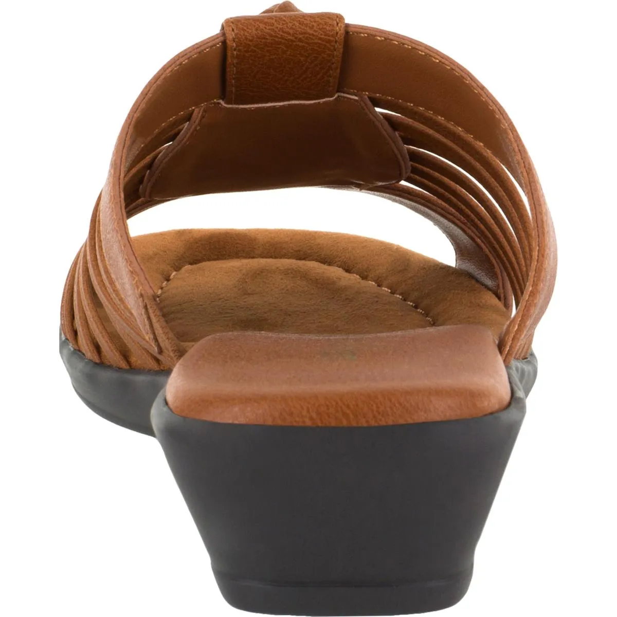 Nola Womens Faux Leather Slip On Slide Sandals