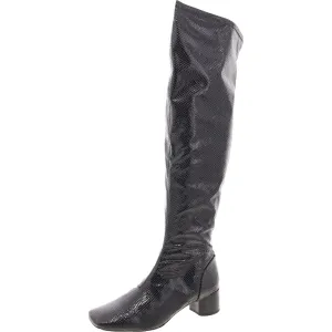 Novara Womens Pull On Square Toe Over-The-Knee Boots