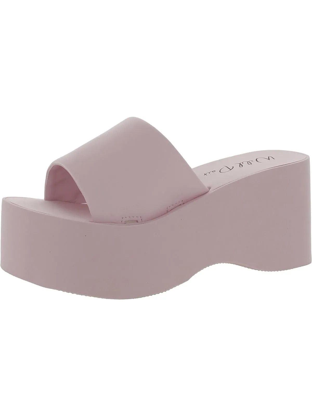 Nylaap Womens Faux Leather Slip On Wedge Sandals