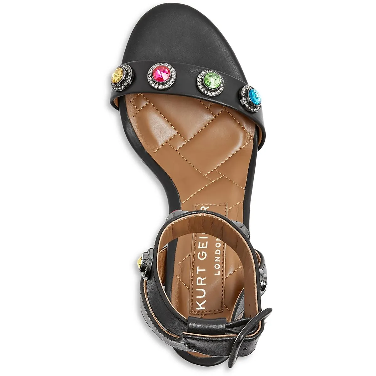 Octavia Womens Leather Ankle Strap Block Heel
