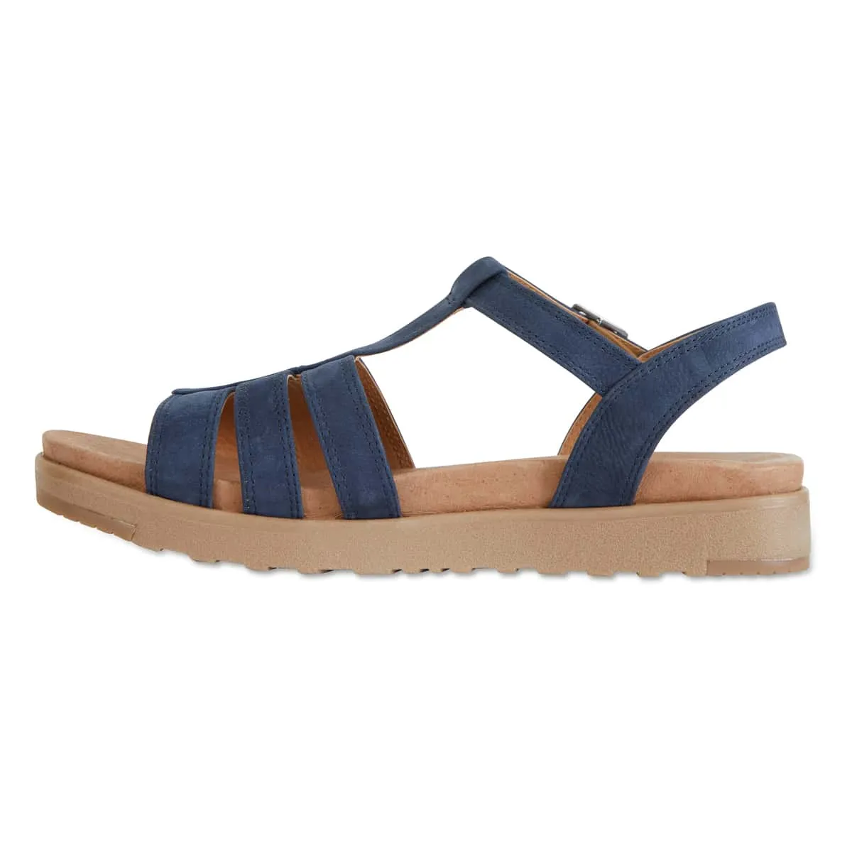 Ohio Sandal in Navy Leather