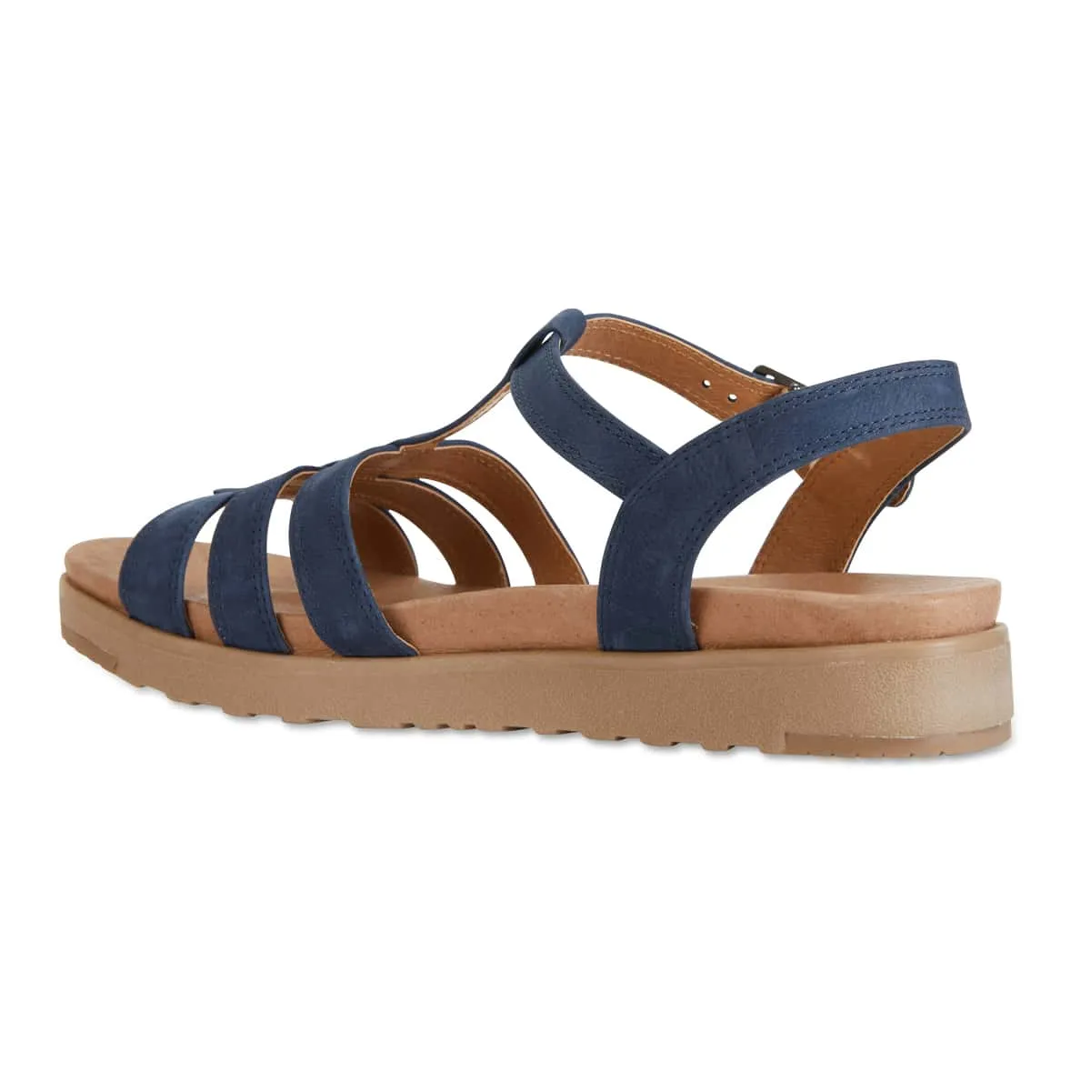 Ohio Sandal in Navy Leather