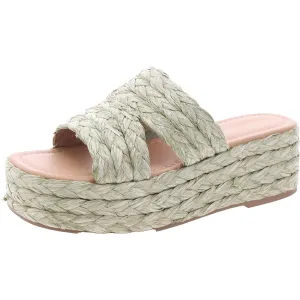 Olinkaa Womens Woven Open Toe Flatform Sandals