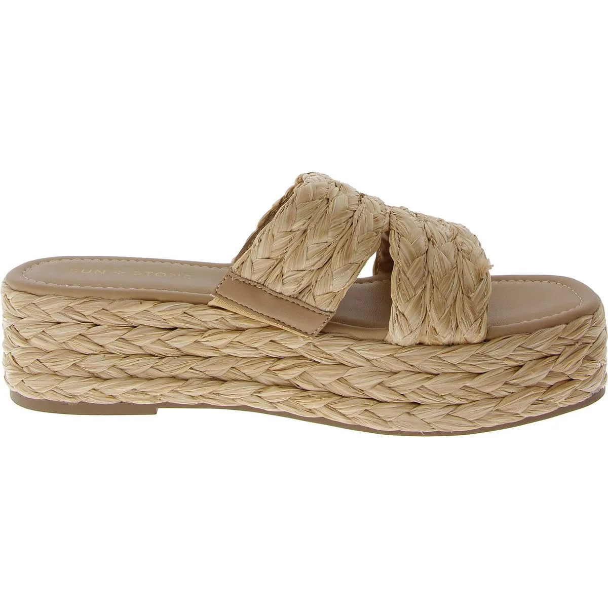 Olinkaa Womens Woven Open Toe Flatform Sandals