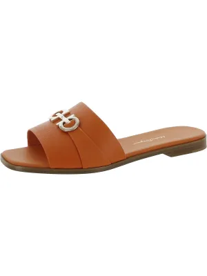 Oria 10 Womens Leather Embellished Slide Sandals