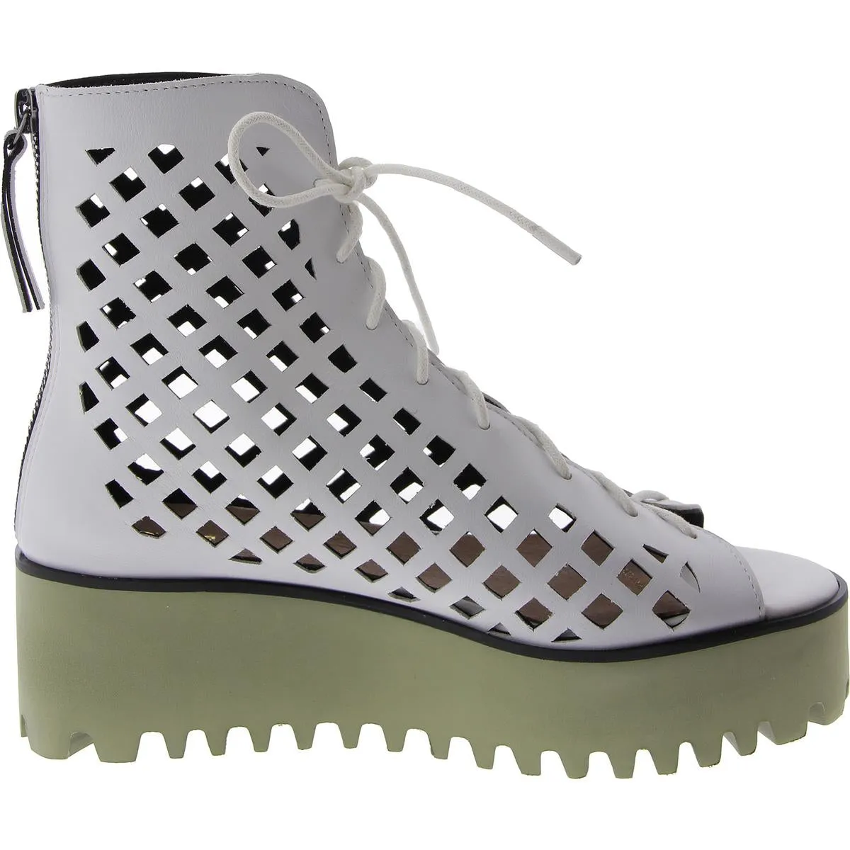 OT Perf Flatform Camper Womens Laser Cut Lace-Up Flatform Sandals