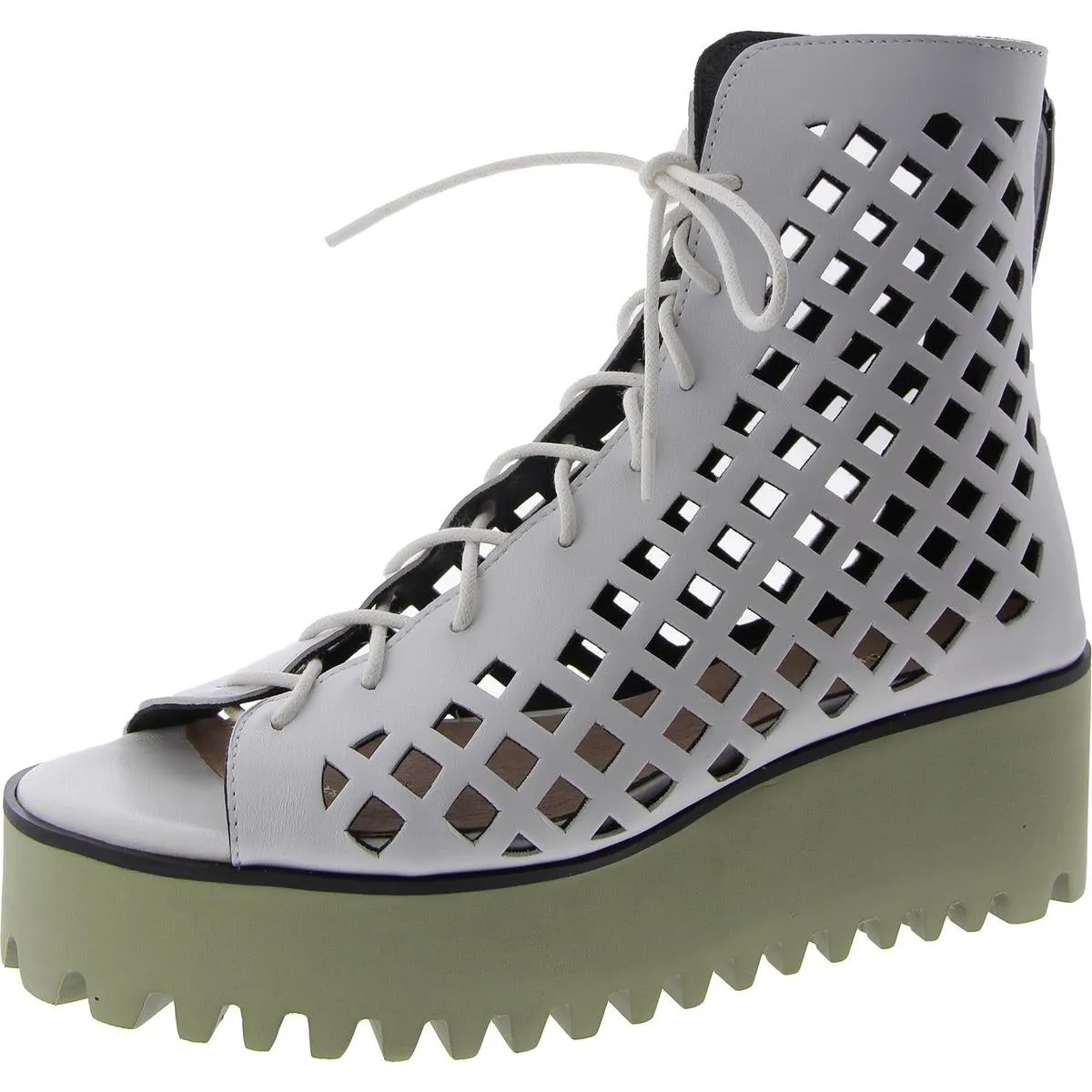 OT Perf Flatform Camper Womens Laser Cut Lace-Up Flatform Sandals