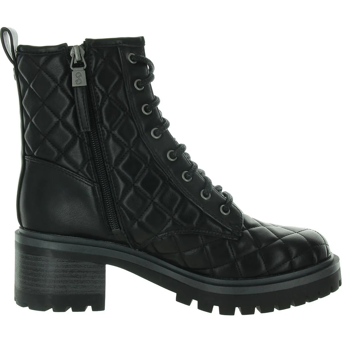 Otis Womens Block Heel Lug Sole Combat & Lace-Up Boots
