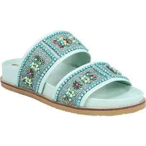 Otto Womens Leather Open Toe Slide Sandals