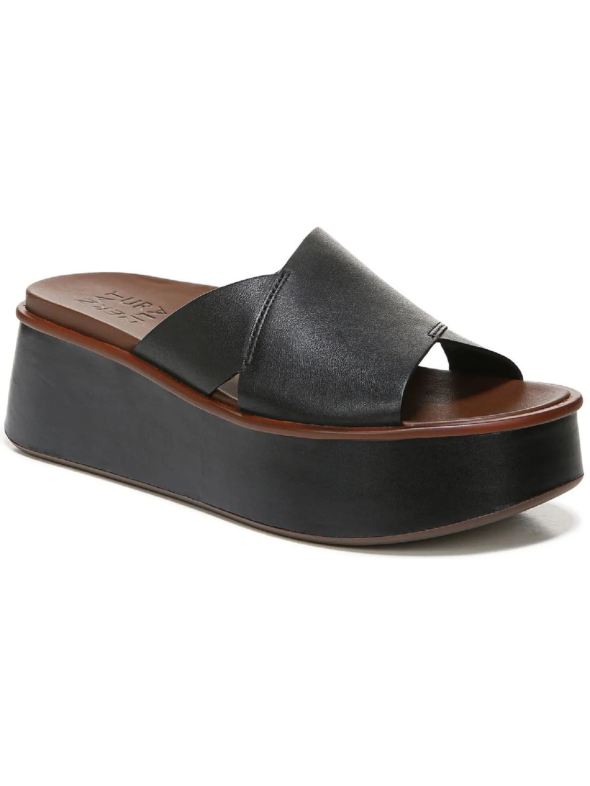 Pacer Womens Leather Wedge Sandals