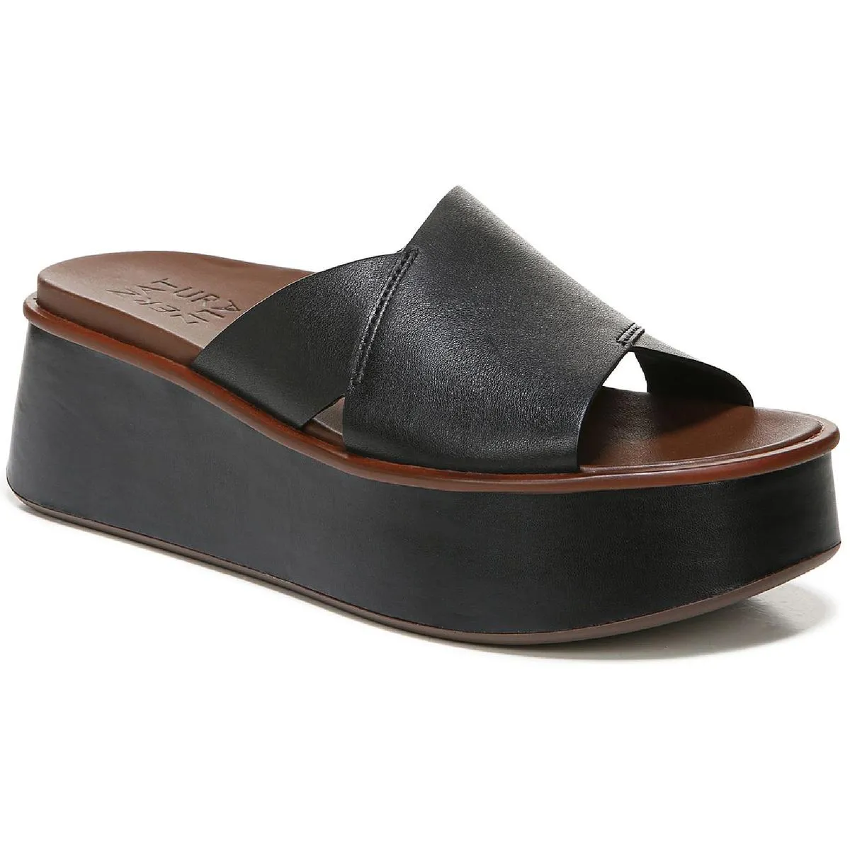 Pacer Womens Leather Wedge Sandals