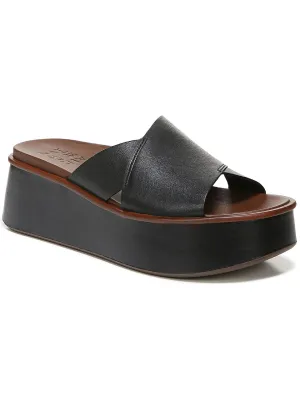 Pacer Womens Leather Wedge Sandals