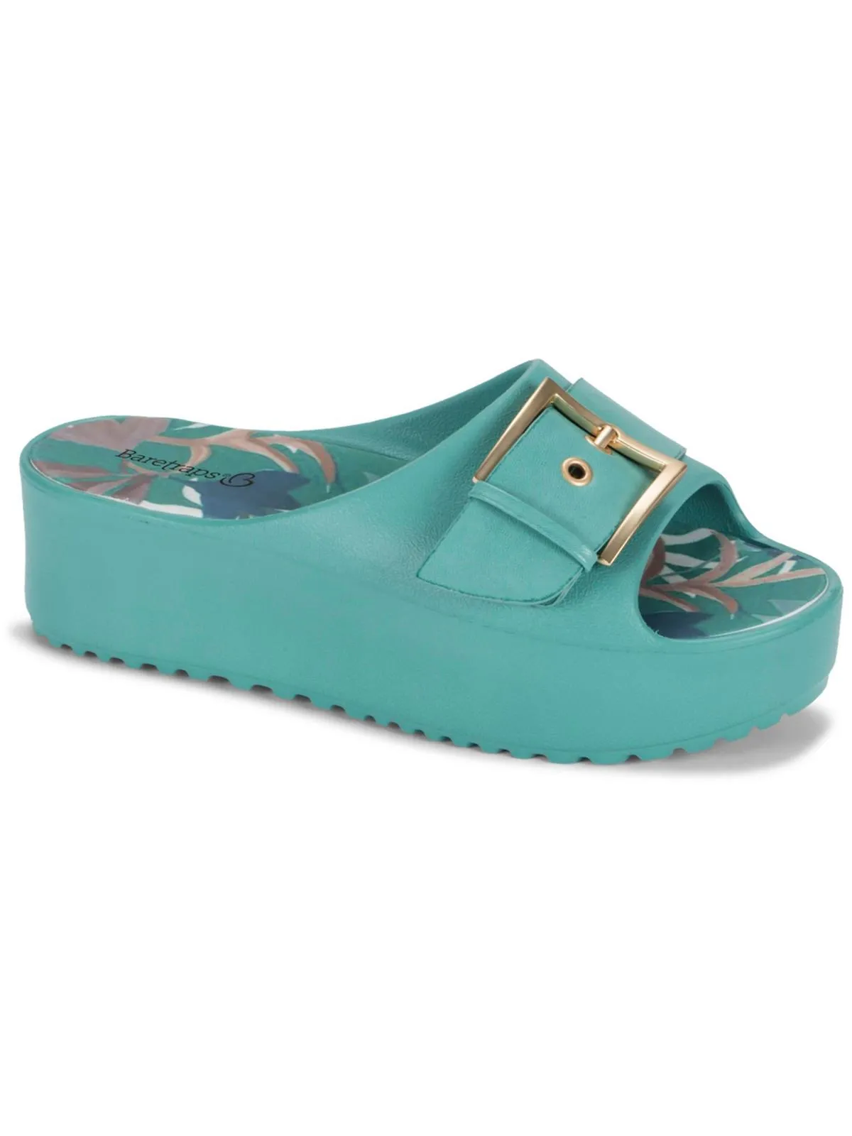 Pacey Womens Faux Leather Platform Flatform Sandals