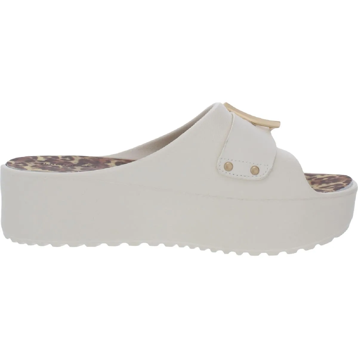 Pacey Womens Faux Leather Platform Flatform Sandals