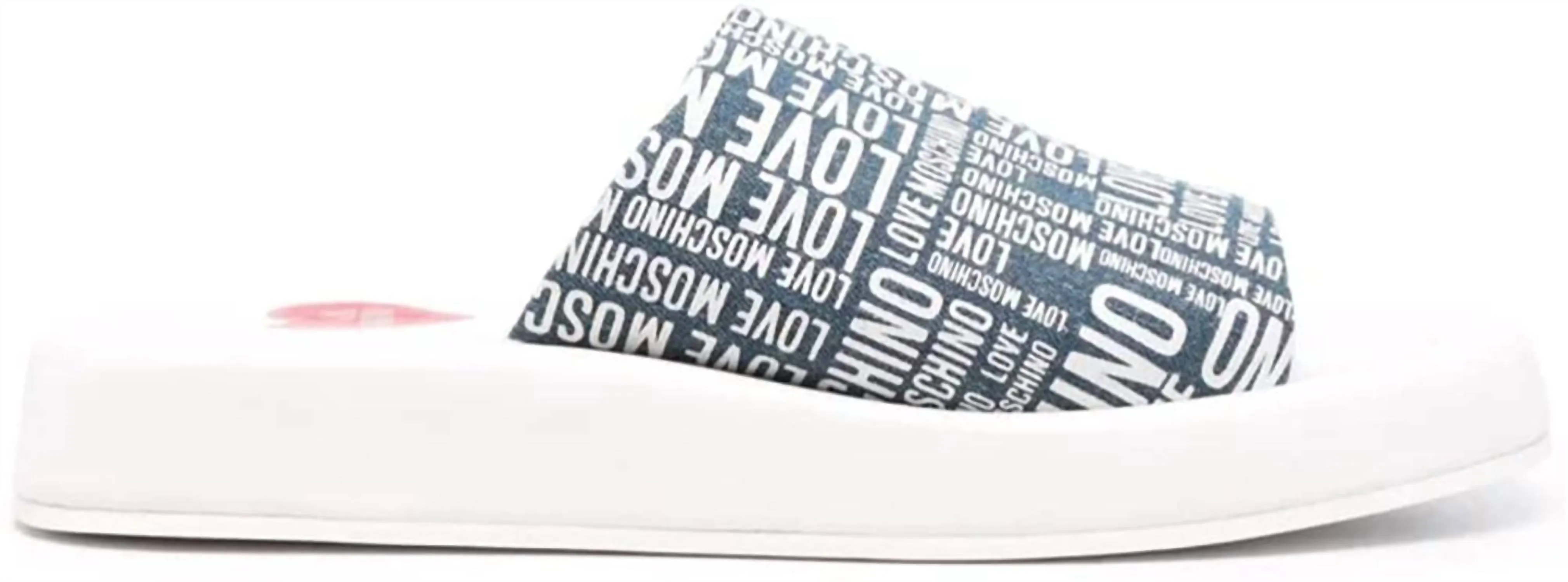 Padded Wedge Slip On Sandal In Blue/white