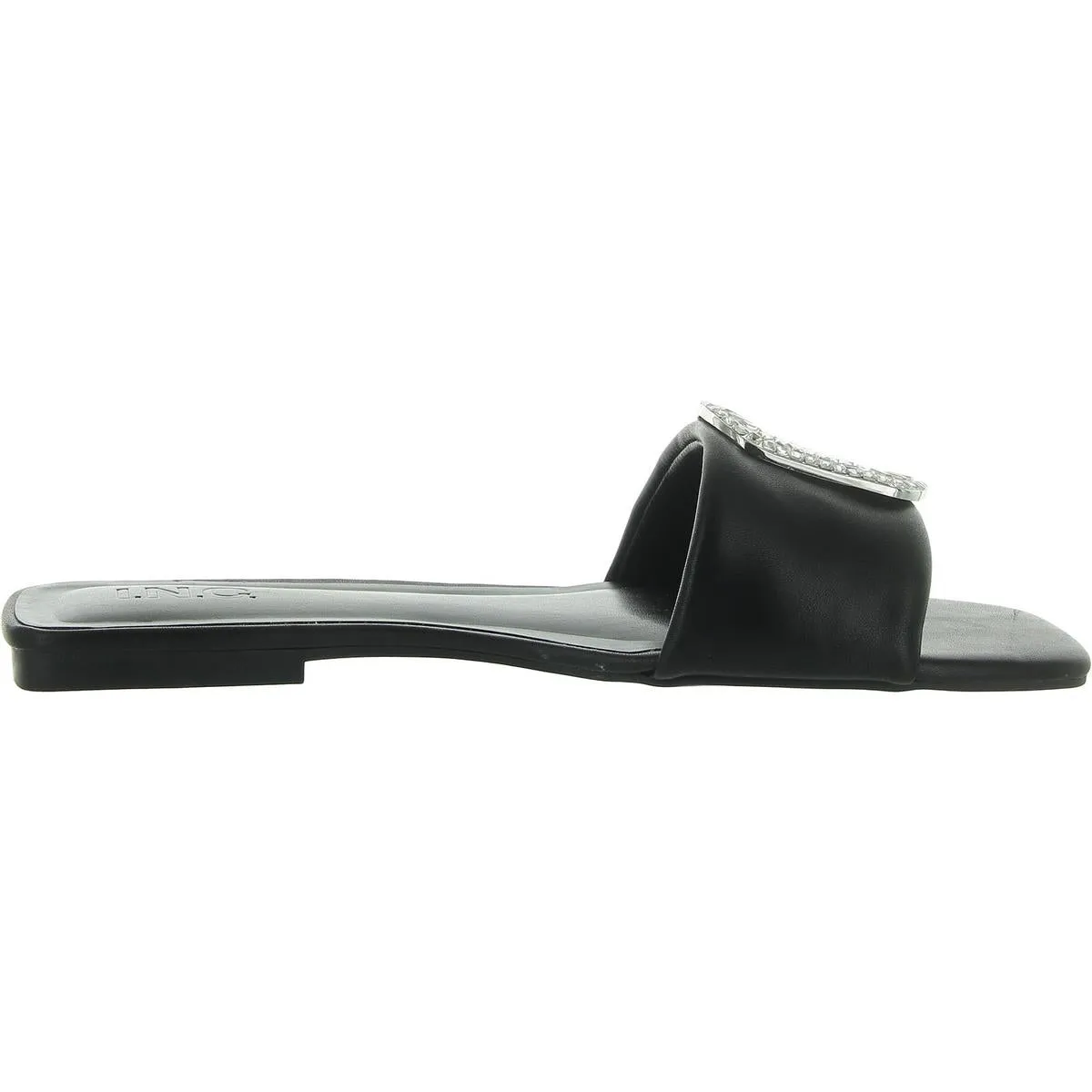 Paden Womens Embellished Faux Leather Slide Sandals