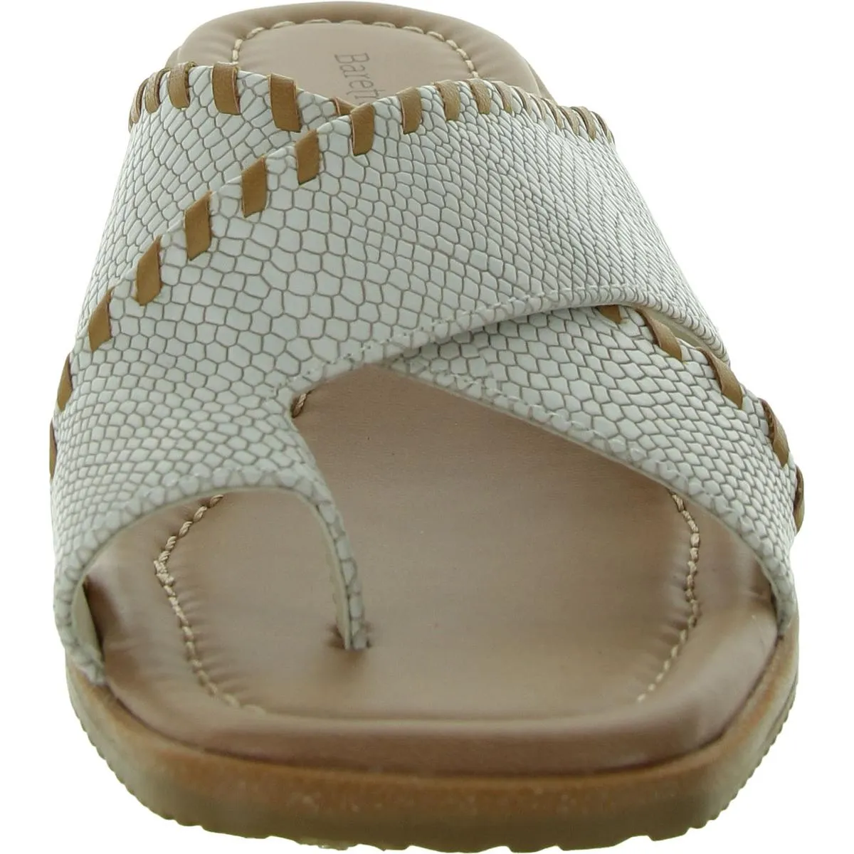 Paige Womens Faux Leather Wedge Slide Sandals