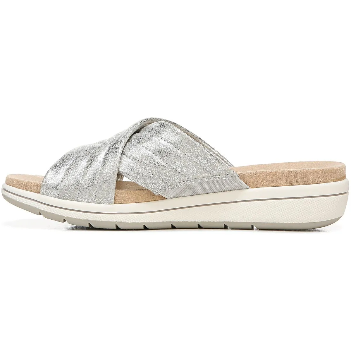 Panama Womens Faux Leather Slip On Wedge Sandals