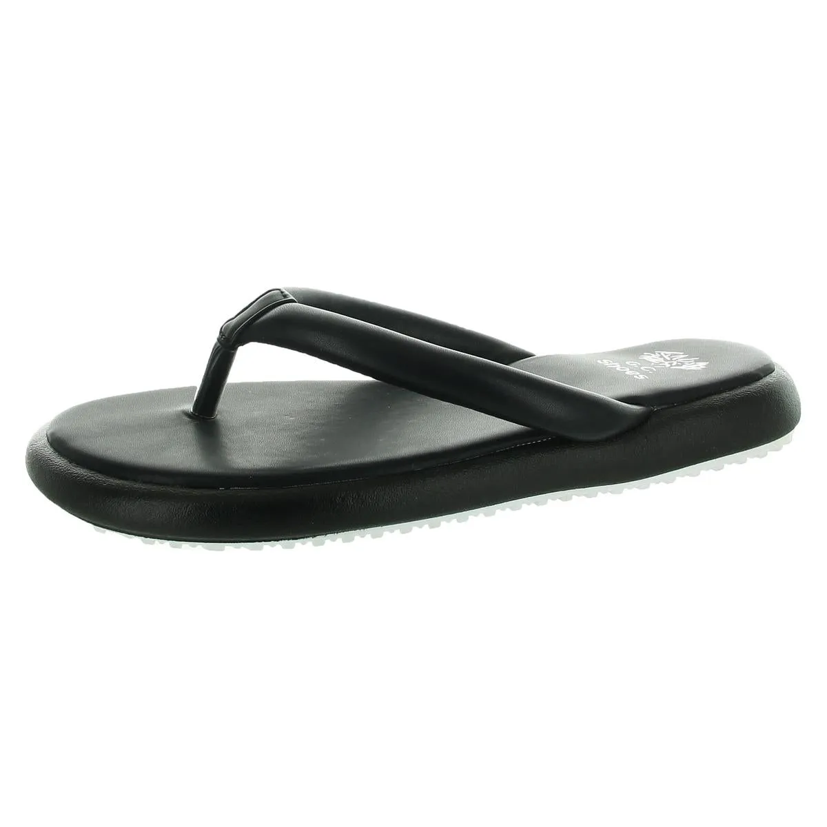 Parisa Womens Faux Leather Slip-On Slide Sandals