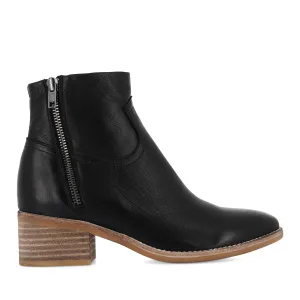 PARLA - BLACK LEATHER NATURAL HEEL