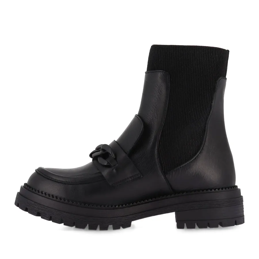 PEANUT - BLACK LEATHER