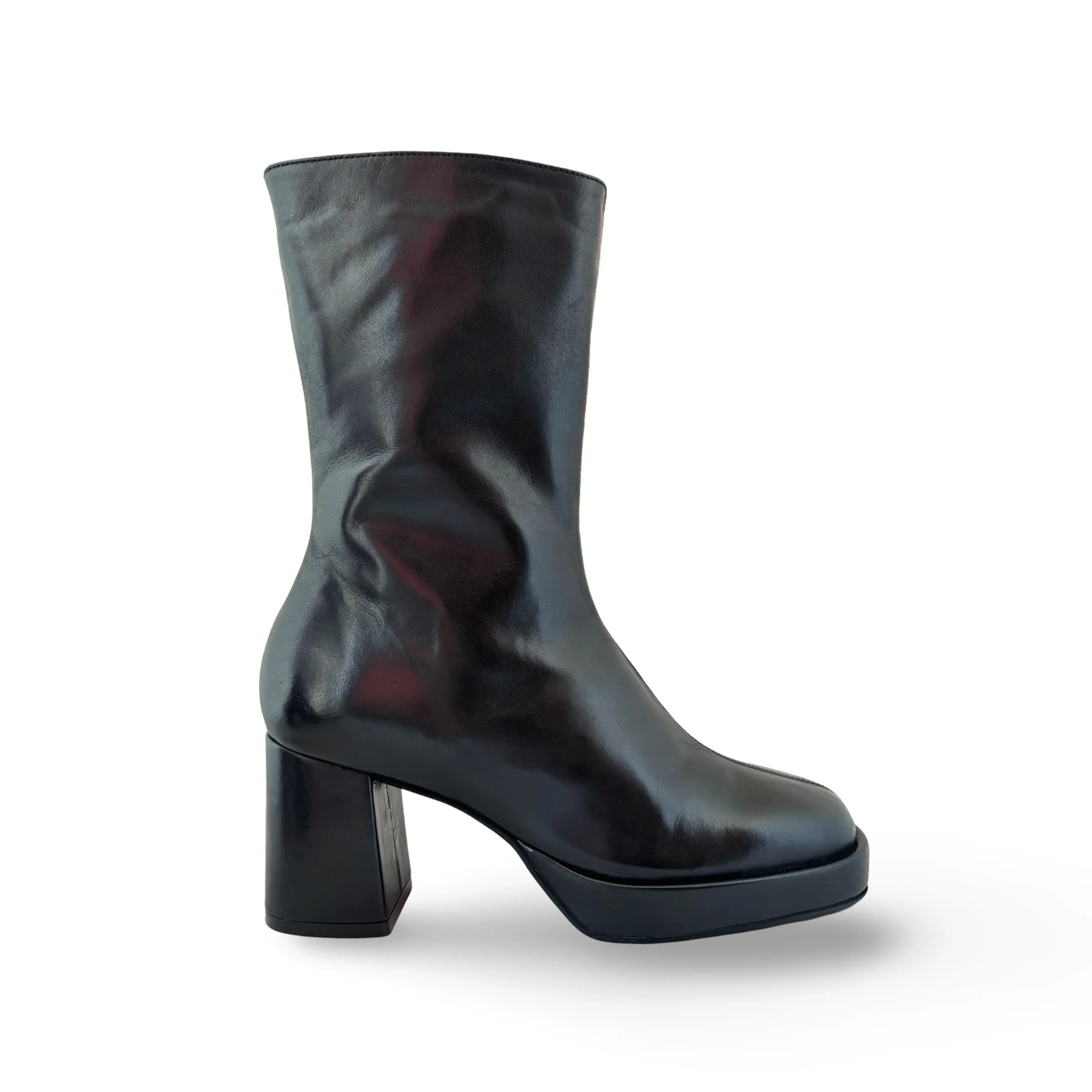 Penner Black Block Heel Boot