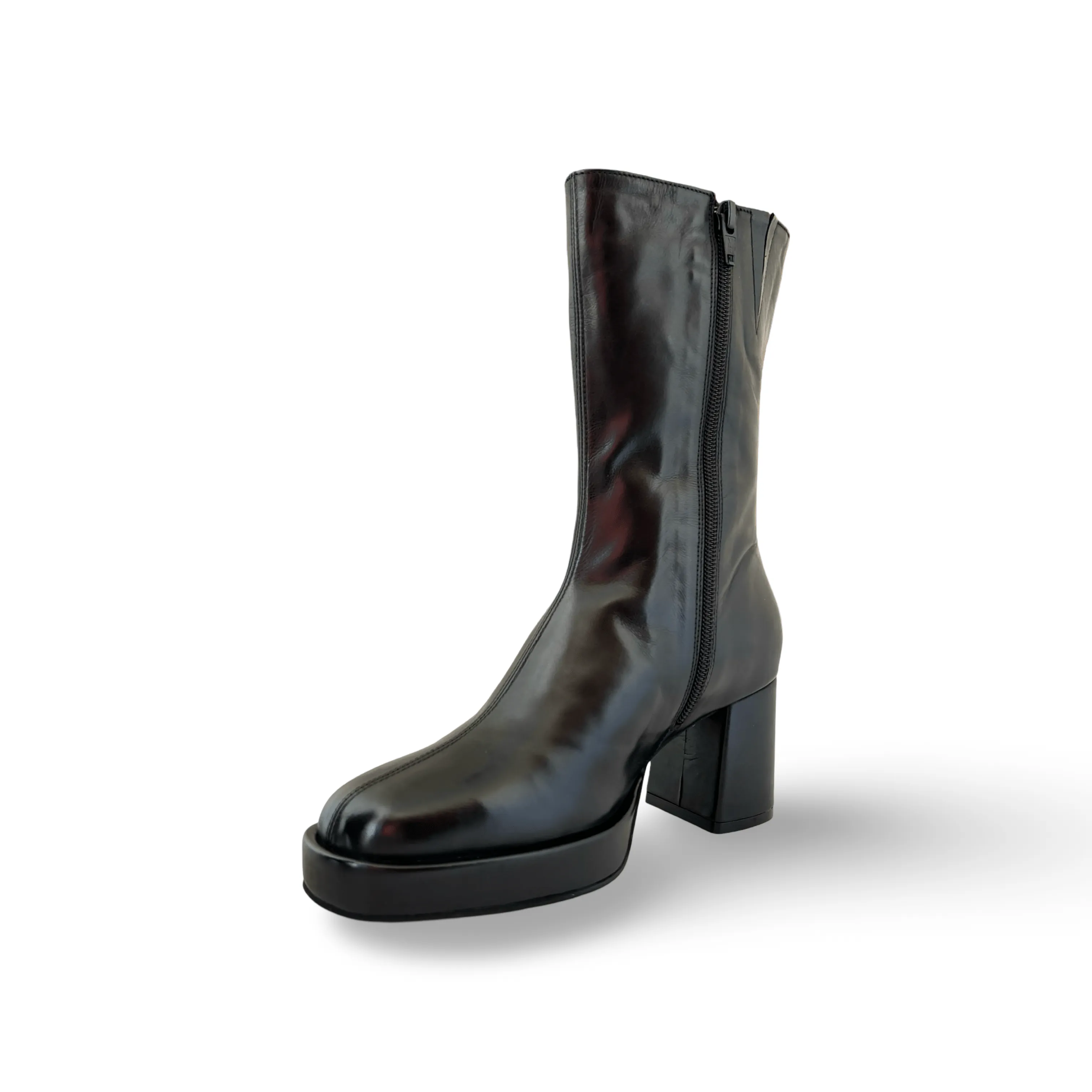 Penner Black Block Heel Boot