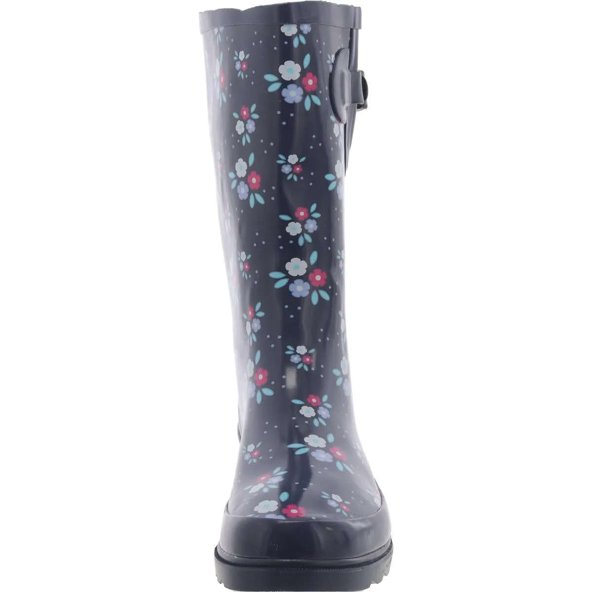 Petite Petals Womens Rubber Mid-Calf Rain Boots
