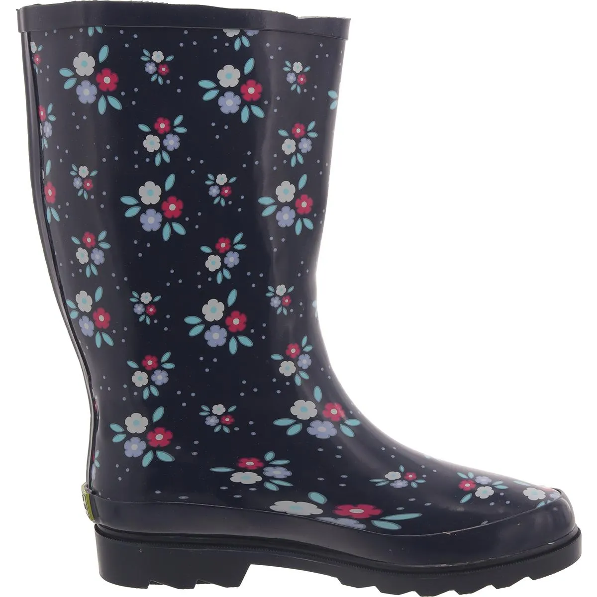 Petite Petals Womens Rubber Mid-Calf Rain Boots