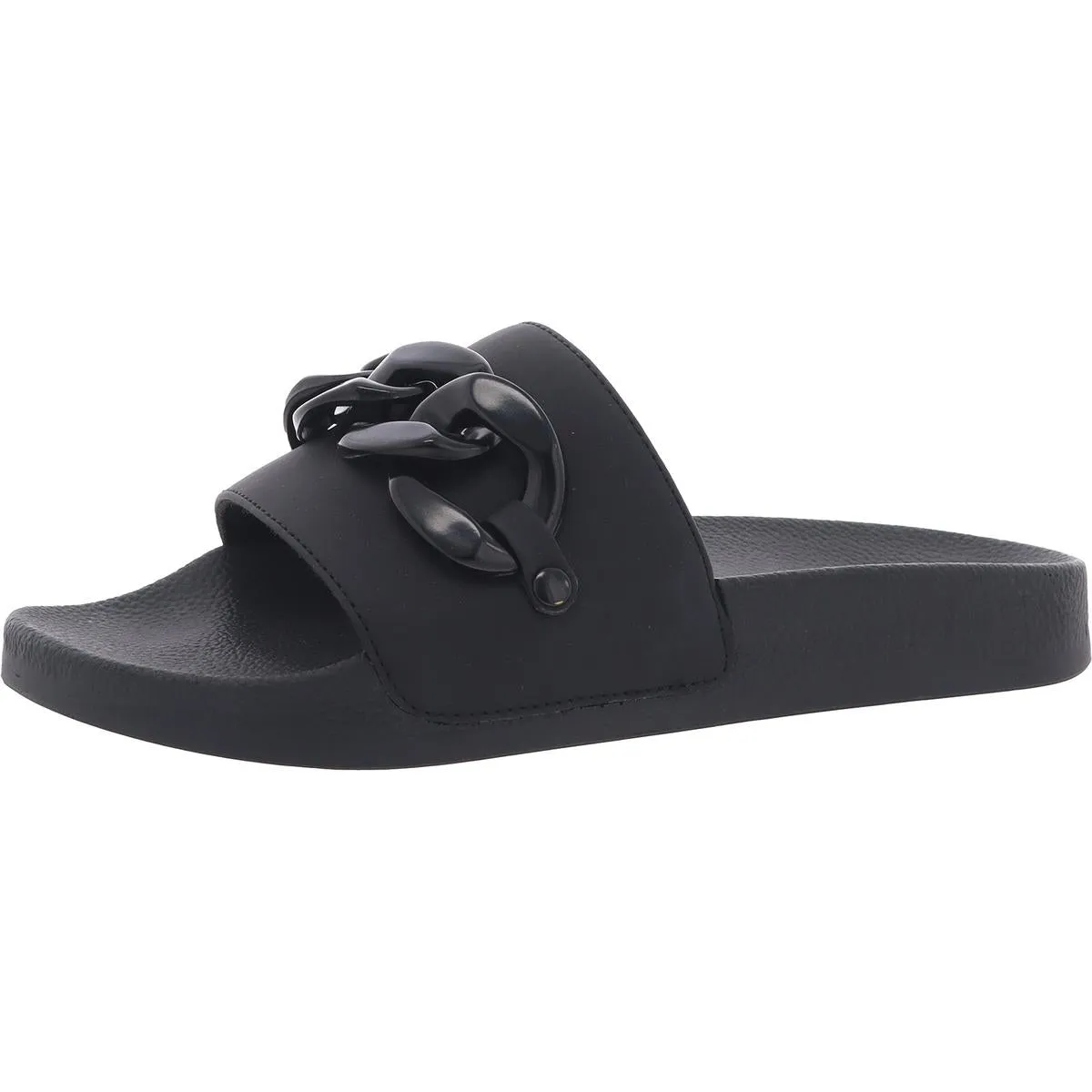 Peymin Womens Embellished Man Made Pool Slides